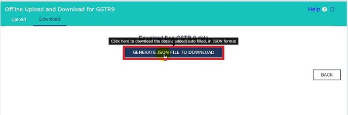 जीएसटी पोर्टल पर JSON फाइल generate 