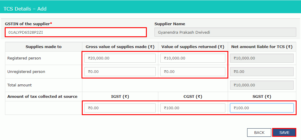  टाइल 3 में निम्नलिखित विवरण दर्ज करें।