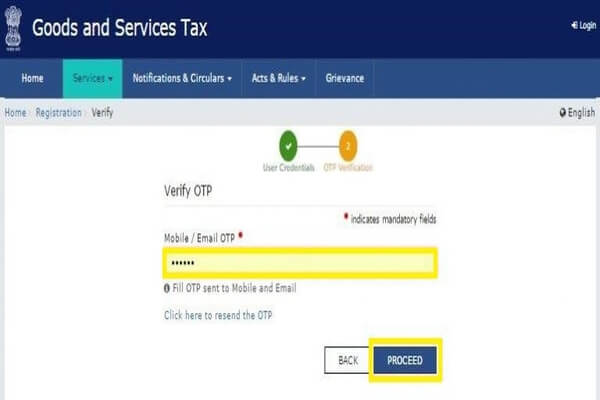   gst registeration process, step 22